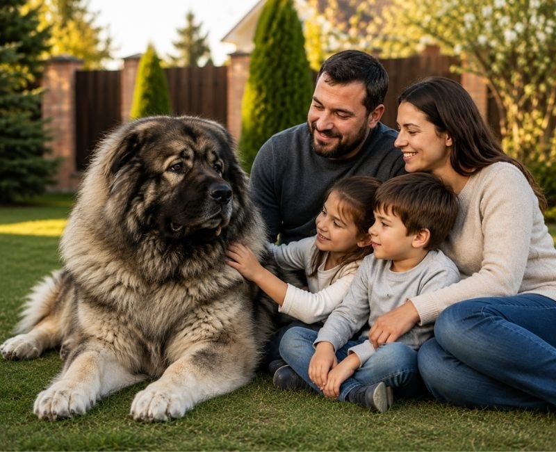 Dog with family