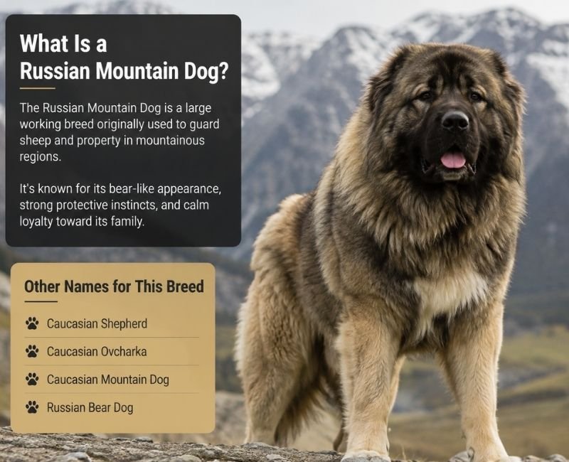 Dog Caucasian Shepherd in the mountains