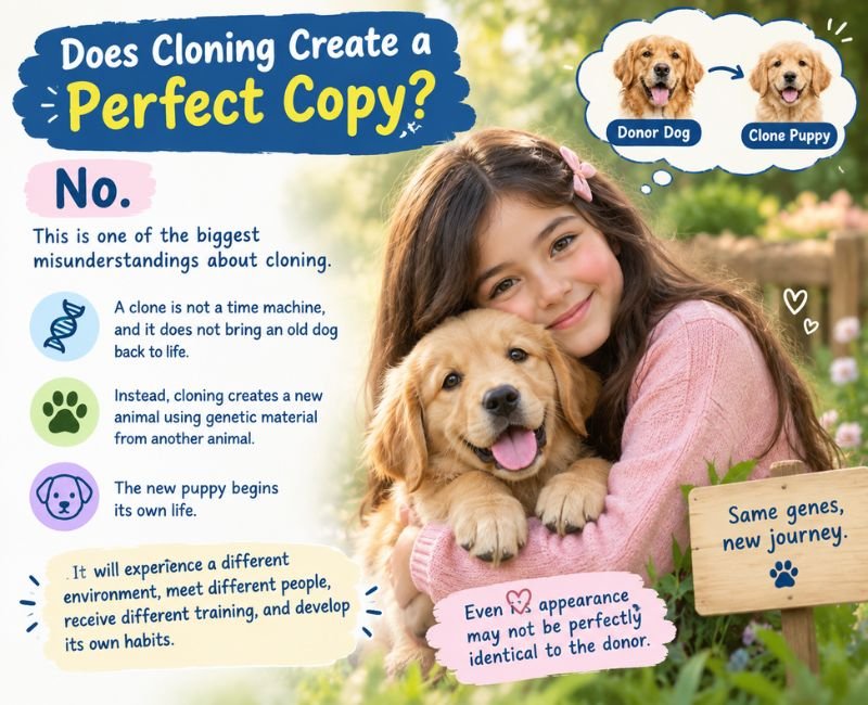 Dog cloning does not create a perfect copy