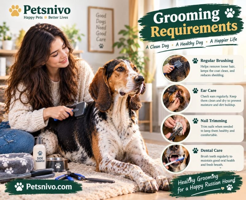 Russian Hound Dog grooming
