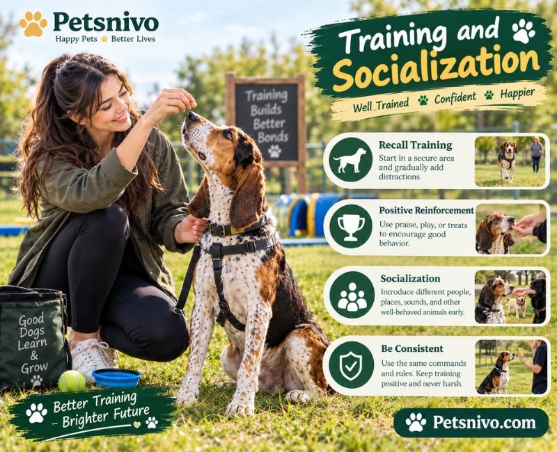 Dog training and socialization with a woman