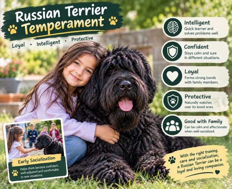 Russian Terrier with a girl