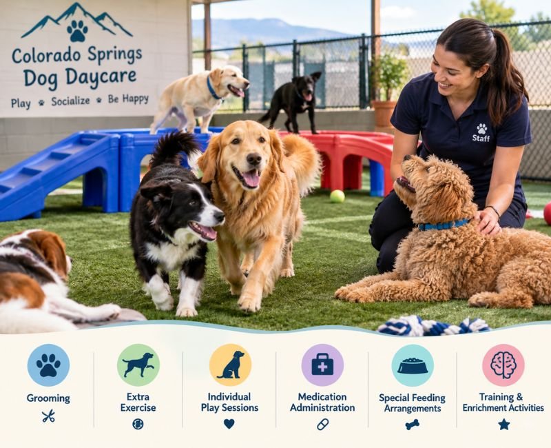 Colorado Springs dog daycare with supervised play and pet care services