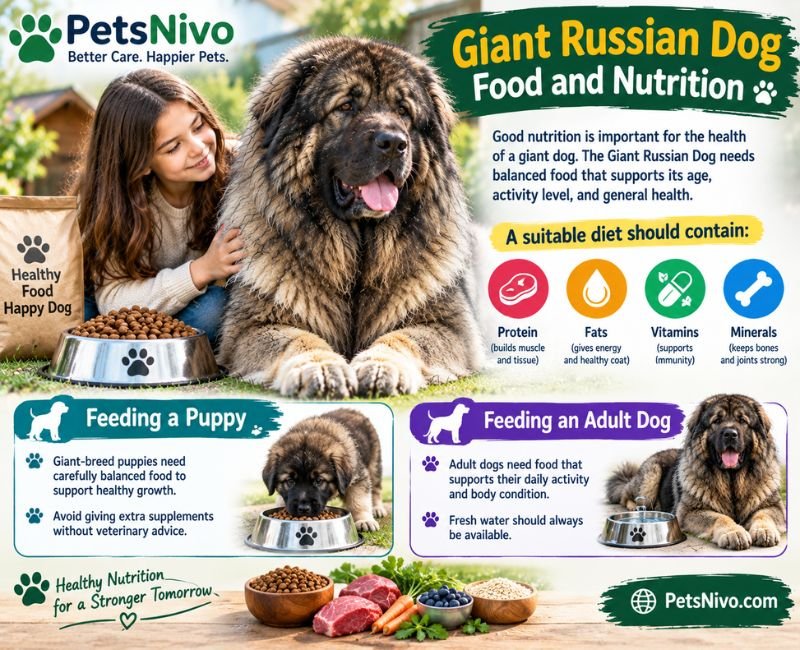 Giant Russian Dog food and nutrition