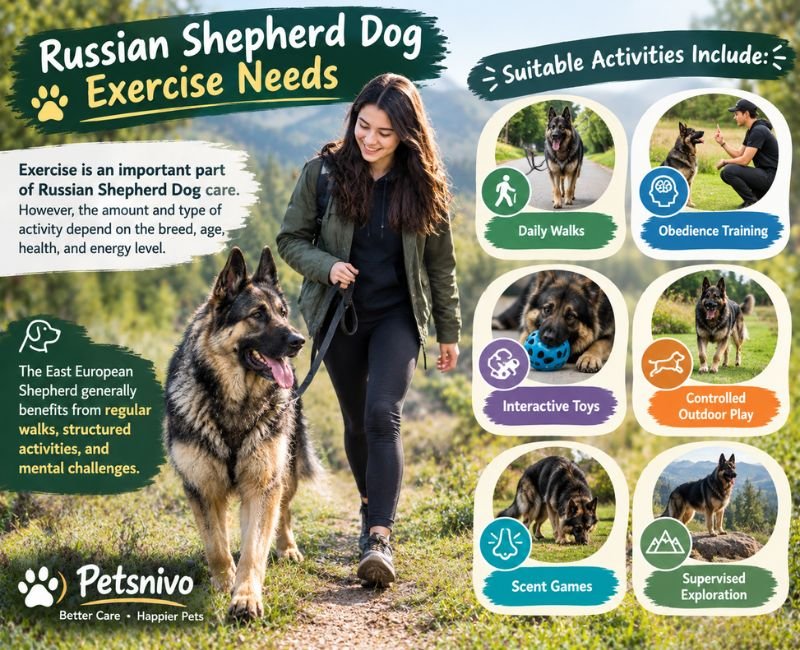 Russian Shepherd Dog enjoying outdoor