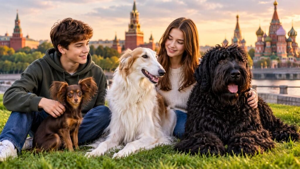 Russian dog breeds with teenagers and families